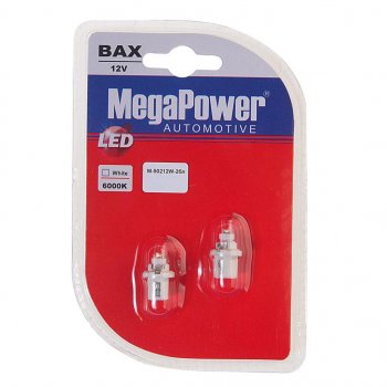 82 р. Лампа светодиодная 12V T5 W2x4.6d 6000K бесцокольная блистер (2шт.) MEGAPOWER MEGAPOWER-AUTOMOTIVE 50212w-2бл  с доставкой в г. Пермь. Увеличить фотографию 1