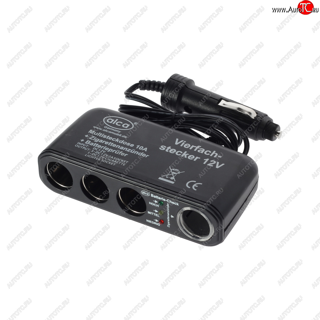1 599 р. Разветвитель прикуривателя 4-х гнездовой 12V ALCA ALCA 510400  с доставкой в г. Пермь