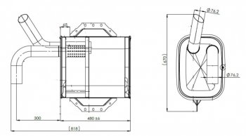 18 549 р. Глушитель MERCEDES Atego 712-1517 дв.OM904LA прямоугольный E-line DINEX DINEX 51353  с доставкой в г. Пермь. Увеличить фотографию 3