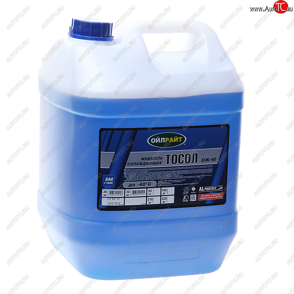 2 399 р. Жидкость охлаждающая ТОСОЛ ОЖ-40 20кг17.8л OIL RIGHT OIL RIGHT 5233  с доставкой в г. Пермь