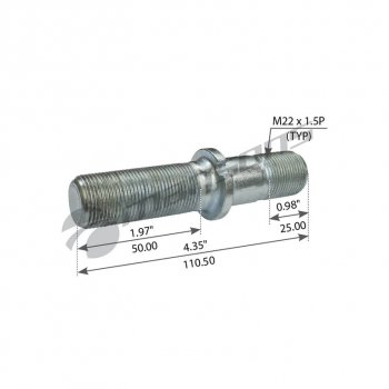 254 р. Шпилька колеса SAF (M22x1.5,M22x1.5,L=112) MANSONS MANSONS 600.131 MANSONS 600.131  с доставкой в г. Пермь. Увеличить фотографию 2