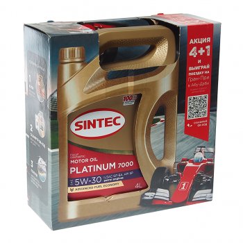 2 079 р. Масло моторное Platinum 7000 GF-6A 5W30 синт.4+1л SINTEC SINTEC 600226  с доставкой в г. Пермь. Увеличить фотографию 1