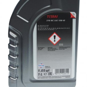 1 659 р. Масло моторное TITAN SYN MC 10W40 синт.1л FUCHS FUCHS 601004346 FUCHS 601004346  с доставкой в г. Пермь. Увеличить фотографию 2
