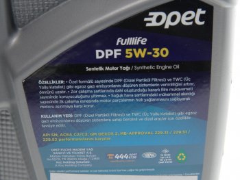 919 р. Масло моторное FULLLIFE DPF 5W30 синт.1л OPET OPET 601370960  с доставкой в г. Пермь. Увеличить фотографию 2
