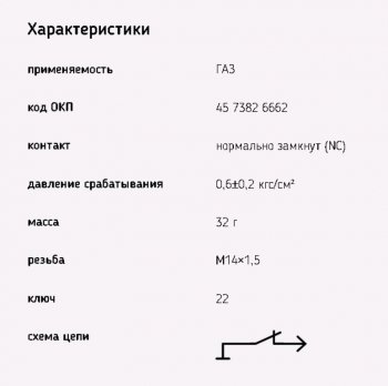 194 р. Датчик давления масла ГАЗ,УАЗ дв.4216 на лампу ЭМИ ЭМИ 6022.3829-03  с доставкой в г. Пермь. Увеличить фотографию 3