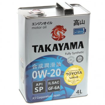 3 099 р. Масло моторное API SP 0W20 синт.4л TAKAYAMA TAKAYAMA 605141 TAKAYAMA 605141  с доставкой в г. Пермь. Увеличить фотографию 1