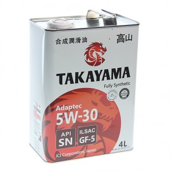 2 699 р. Масло моторное Adaptec SNGF-5 5W30 синт.4л TAKAYAMA TAKAYAMA 605585  с доставкой в г. Пермь. Увеличить фотографию 1