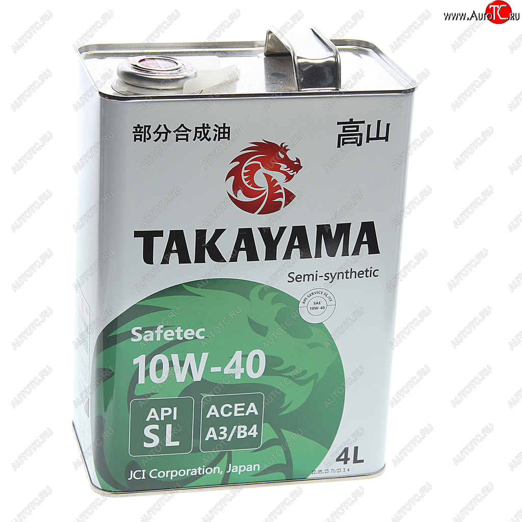 2 379 р. Масло моторное Safetec A3B4 10W40 псинт.4л TAKAYAMA TAKAYAMA 605591  с доставкой в г. Пермь