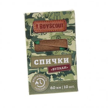 118 р. Спички охотничьи 60мм 10шт. Вулкан BOYSCOUT BOYSCOUT 61034  с доставкой в г. Пермь. Увеличить фотографию 1