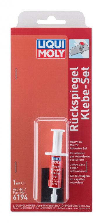 1 039 р. Клей для зеркал заднего вида нейлоновая подложка 1мл Ruckspiegel-Klebe-Set LIQUI MOLY LIQUI MOLY 6194  с доставкой в г. Пермь. Увеличить фотографию 1