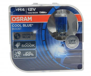 1 229 р. Лампа 12V H4 10090W P43t +50% 5000K бокс (2шт.) Cool Blue Boost OSRAM OSRAM 62193cbb-hcb  с доставкой в г. Пермь. Увеличить фотографию 1