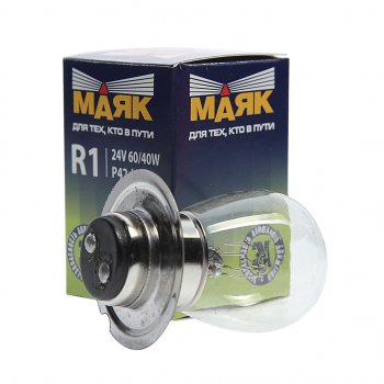 69 р. Лампа 24V R1 6040W P42d-11 МАЯК МАЯК 62464  с доставкой в г. Пермь. Увеличить фотографию 2