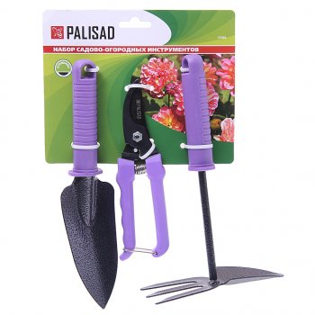869 р. Набор инструментов садовых 3 предмета металл PALISAD PALISAD 62904  с доставкой в г. Пермь. Увеличить фотографию 1
