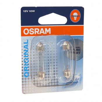 222 р. Лампа 12V C10W SV8.5-8 41мм блистер (2шт.) OSRAM OSRAM 6411-02b  с доставкой в г. Пермь. Увеличить фотографию 1