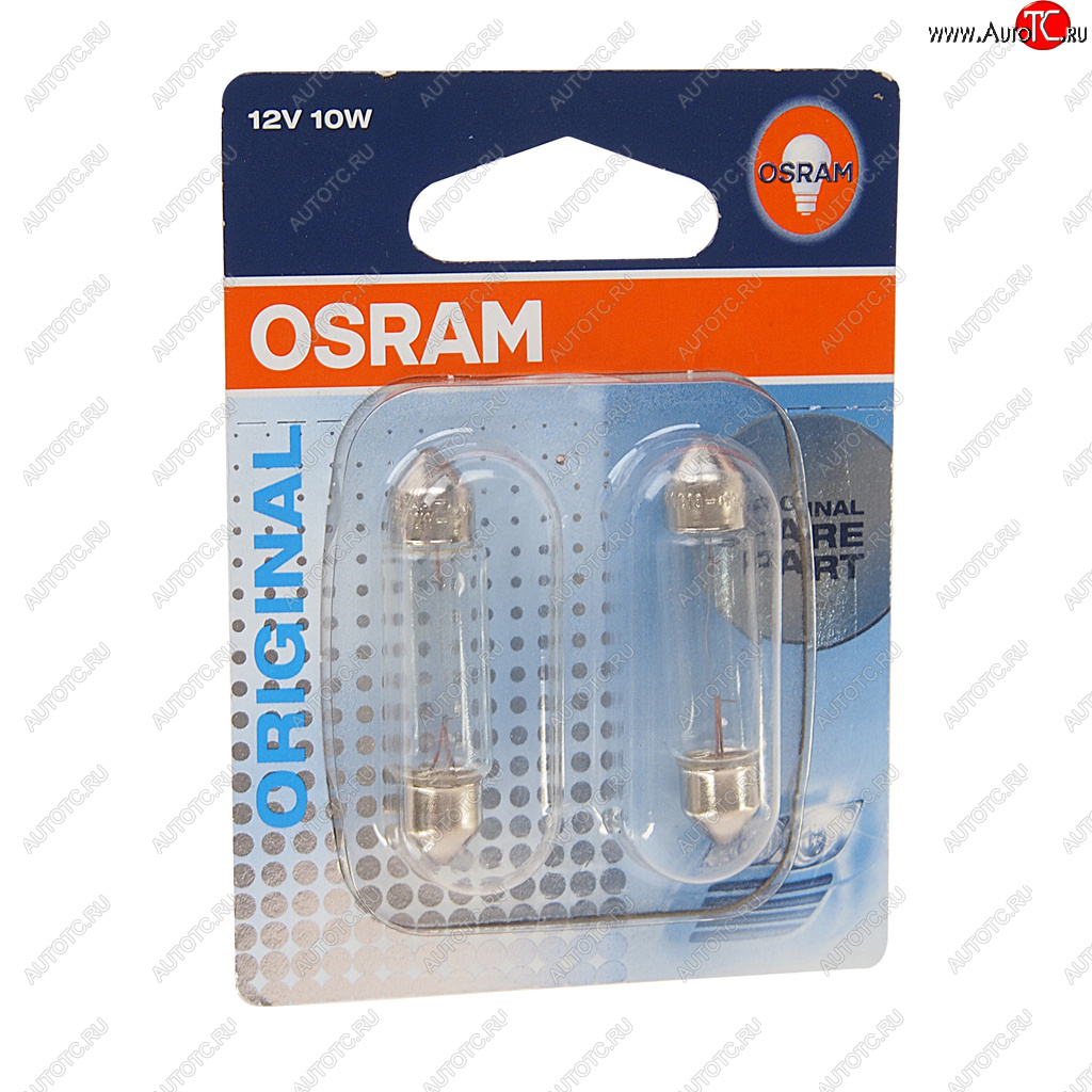 222 р. Лампа 12V C10W SV8.5-8 41мм блистер (2шт.) OSRAM OSRAM 6411-02b  с доставкой в г. Пермь