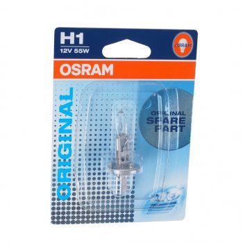 253 р. Лампа 12V H1 55W P14.5s блистер (1шт.) OSRAM OSRAM 64150-01b  с доставкой в г. Пермь. Увеличить фотографию 1
