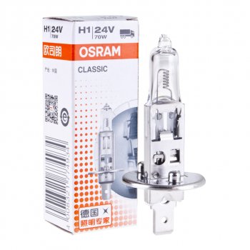 154 р. Лампа 24V H1 70W P14.5s OSRAM OSRAM 64155clc  с доставкой в г. Пермь. Увеличить фотографию 1