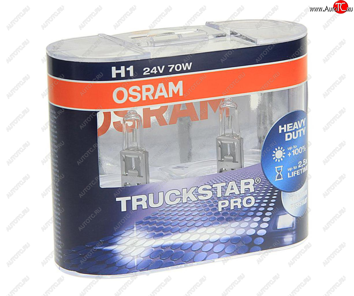 1 059 р. Лампа 24V H1 70W P14.5s +120% бокс (2шт.) Truckstar Pro OSRAM OSRAM 64155tsp-hcb  с доставкой в г. Пермь