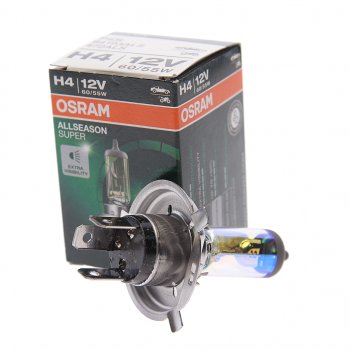 649 р. Лампа 12V H4 6055W P43t +30% желтая All Season OSRAM OSRAM 64193als  с доставкой в г. Пермь. Увеличить фотографию 2