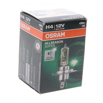649 р. Лампа 12V H4 6055W P43t +30% желтая All Season OSRAM OSRAM 64193als  с доставкой в г. Пермь. Увеличить фотографию 3