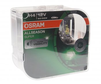 1 479 р. Лампа 12V H4 6055W P43t-38 +30% 3000K желтая бокс (2шт.) All Season Super OSRAM OSRAM 64193als-hcb  с доставкой в г. Пермь. Увеличить фотографию 1
