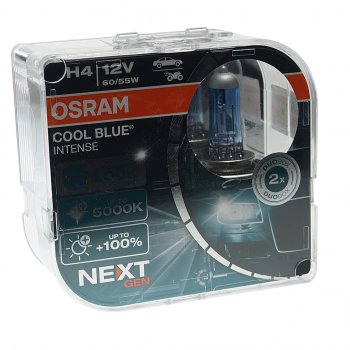 1 439 р. Лампа 12V H4 6055W P43t-38 +100% 5000K евробокс (2шт.) Cool Blue Intense NextGen OSRAM OSRAM 64193cbn2(euro)  с доставкой в г. Пермь. Увеличить фотографию 1