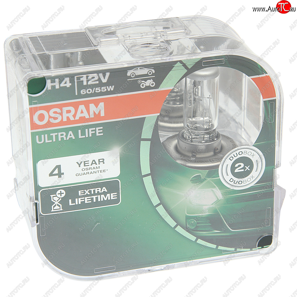 1 069 р. Лампа 12V H4 6055W P43t бокс (2шт.) Ultra Life OSRAM OSRAM 64193ult-hcb  с доставкой в г. Пермь