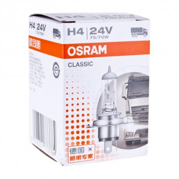 230 р. Лампа 24V H4 7570W P43t-38 OSRAM OSRAM 64196clc  с доставкой в г. Пермь. Увеличить фотографию 3