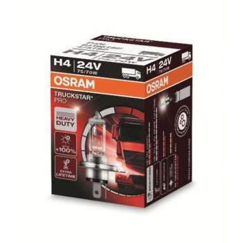 569 р. Лампа 24V H4 7570W P43t-38 +100% Truckstar Pro OSRAM OSRAM 64196tsp  с доставкой в г. Пермь. Увеличить фотографию 1