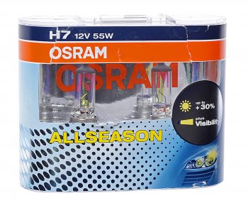 2 099 р. Лампа 12V H7 55W PX26d желтая бокс (2шт.) All Season OSRAM OSRAM 64210all-hcb  с доставкой в г. Пермь. Увеличить фотографию 1