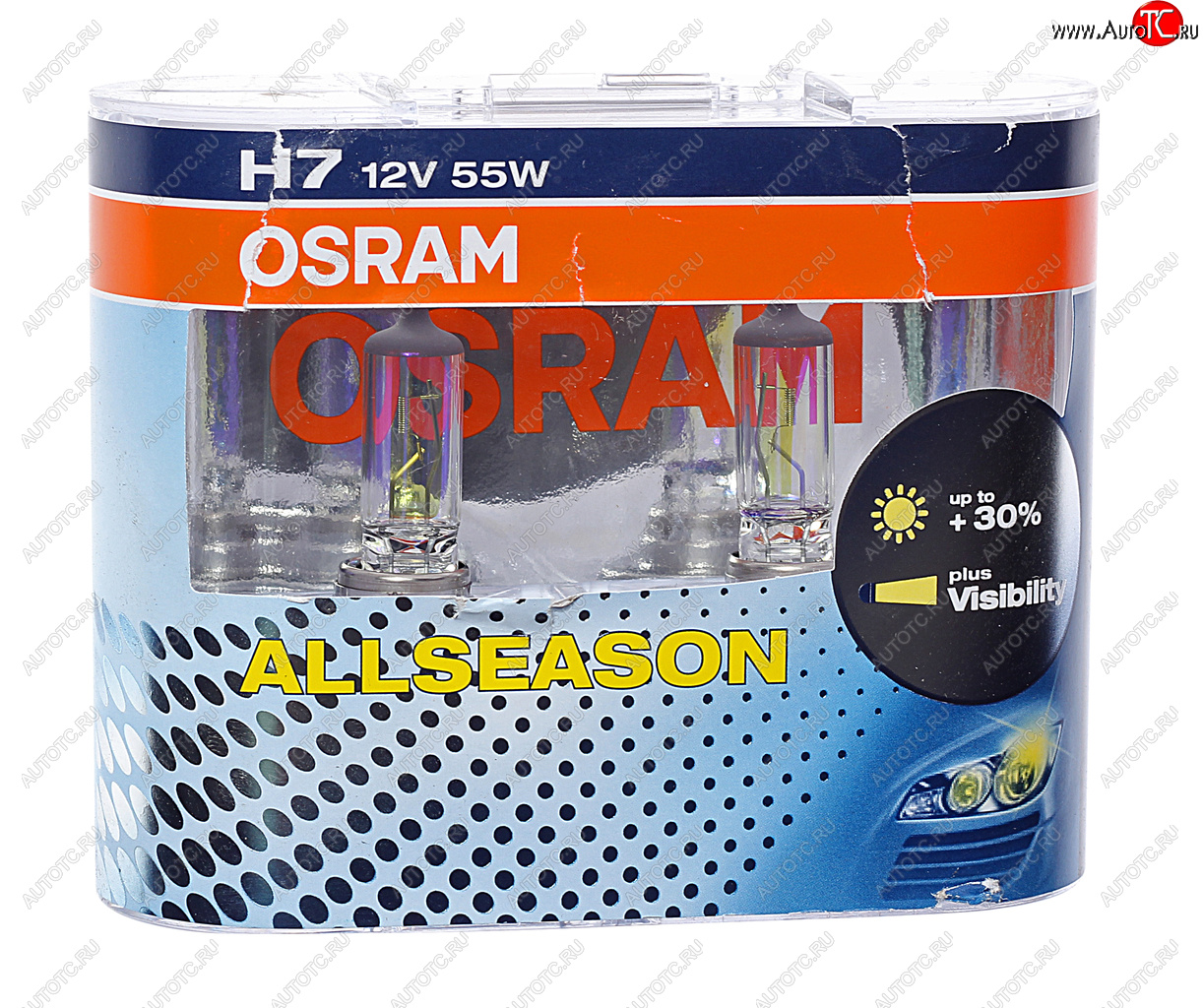 2 099 р. Лампа 12V H7 55W PX26d желтая бокс (2шт.) All Season OSRAM OSRAM 64210all-hcb  с доставкой в г. Пермь