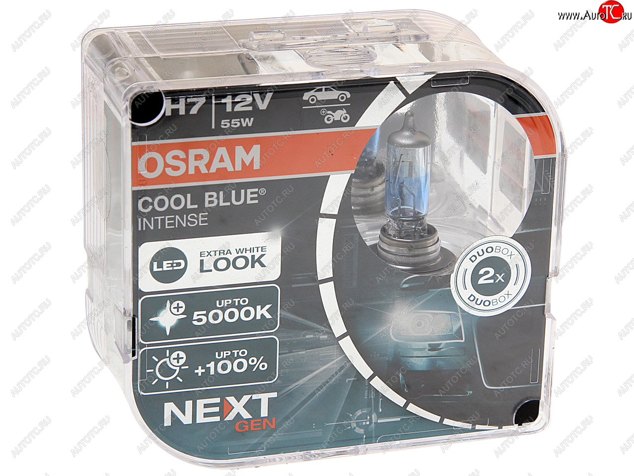 1 899 р. Лампа 12V H7 55W PX26d +100% 5000K евробокс (2шт.) Cool Blue Intense NextGen OSRAM OSRAM 64210cbn2(euro)  с доставкой в г. Пермь