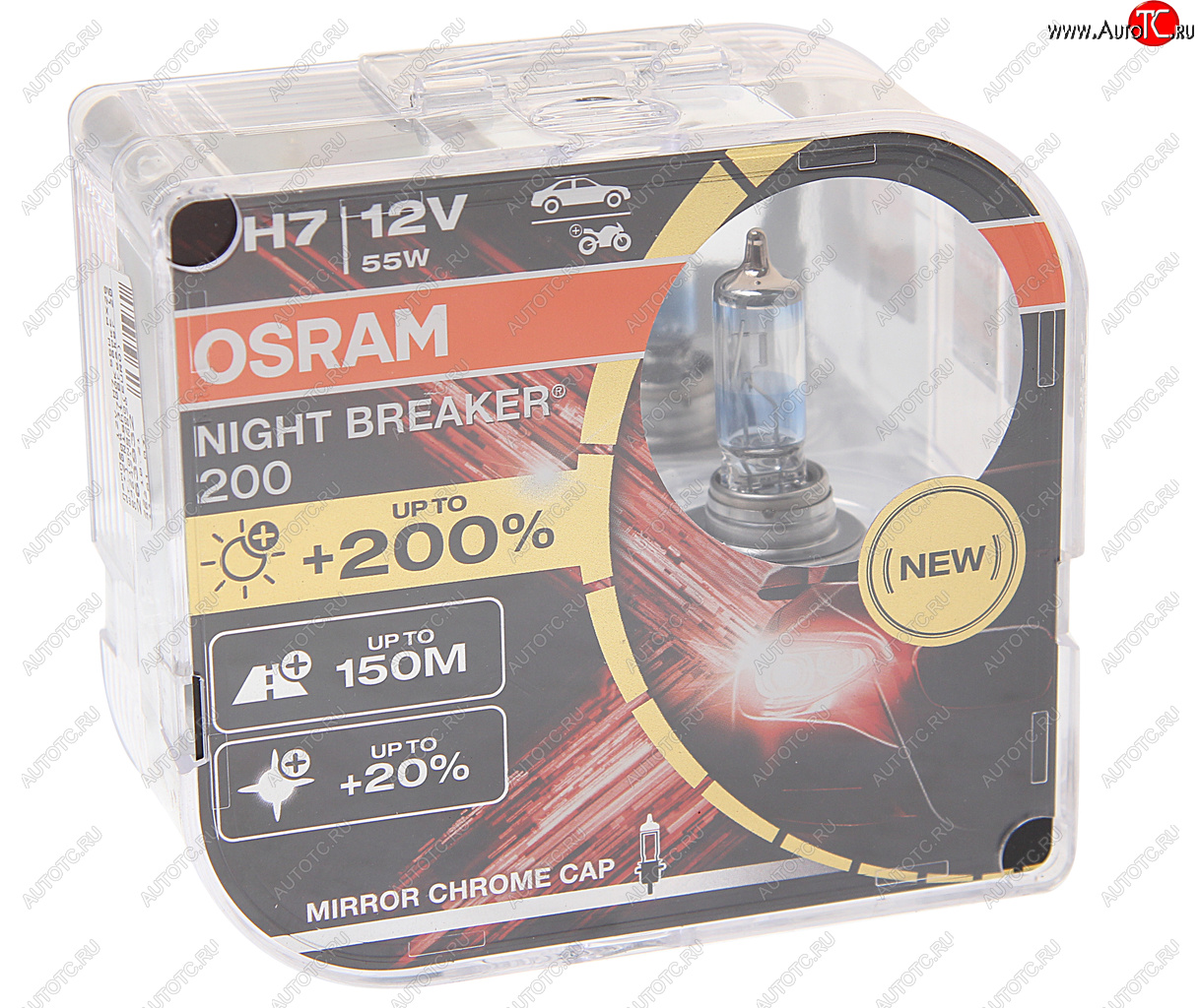 3 999 р. Лампа 12V H7 55W PX26d +200% 3700К бокс (2шт.) Night Breaker 200 OSRAM OSRAM 64210nb200(euro)  с доставкой в г. Пермь