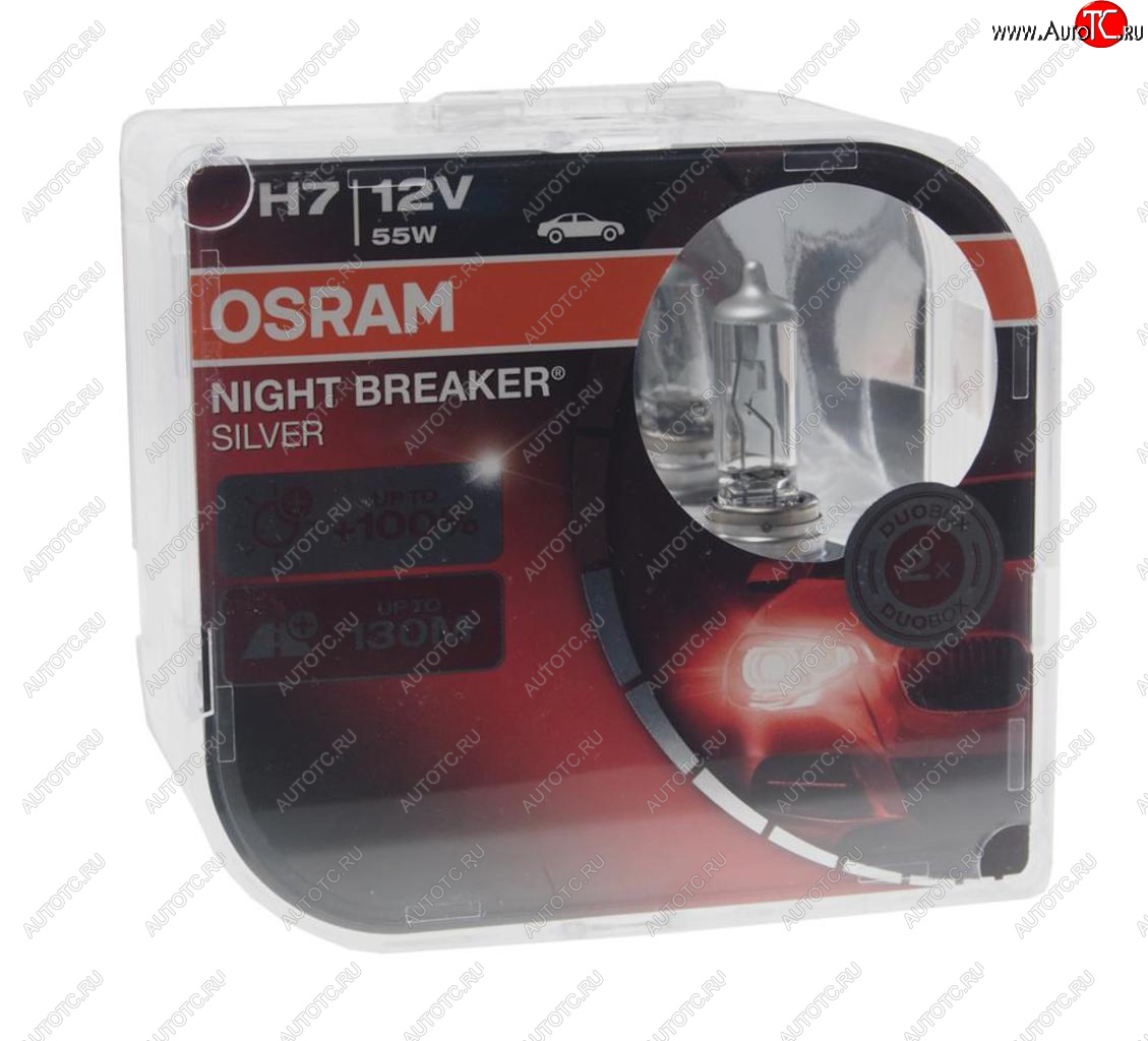 1 969 р. Лампа 12V H7 55W PX26d +100% бокс (2шт.) Night Breaker Silver OSRAM OSRAM 64210nbs2(euro)  с доставкой в г. Пермь