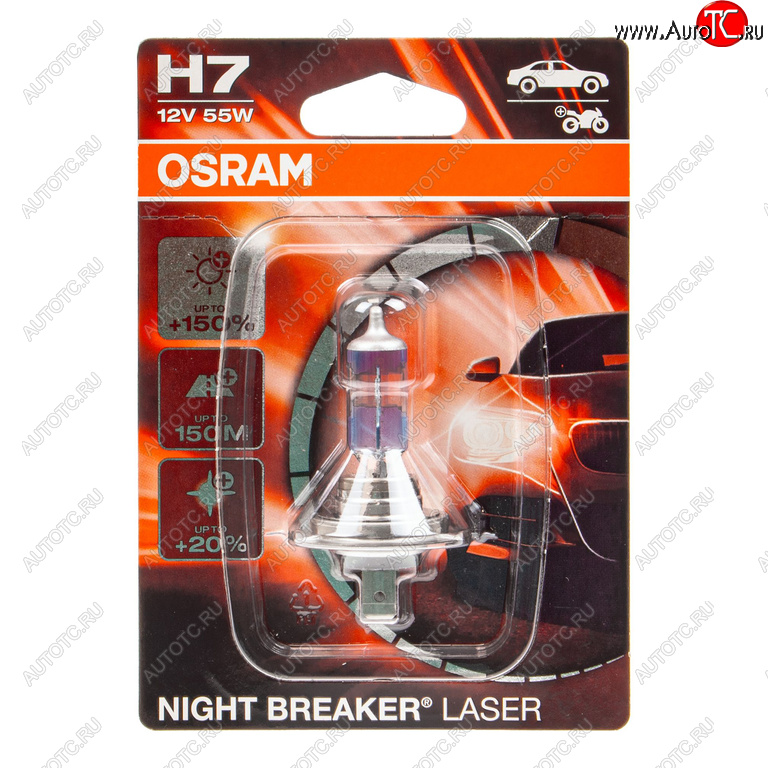 1 859 р. Лампа 12V H7 55W PX26d +150% 3750K блистер (1шт.) Night Breaker Laser OSRAM OSRAM 64210nlбл  с доставкой в г. Пермь