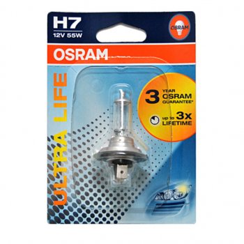 749 р. Лампа 12V H7 55W PX26d блистер (1шт.) Ultra Life OSRAM OSRAM 64210ult-01b  с доставкой в г. Пермь. Увеличить фотографию 1