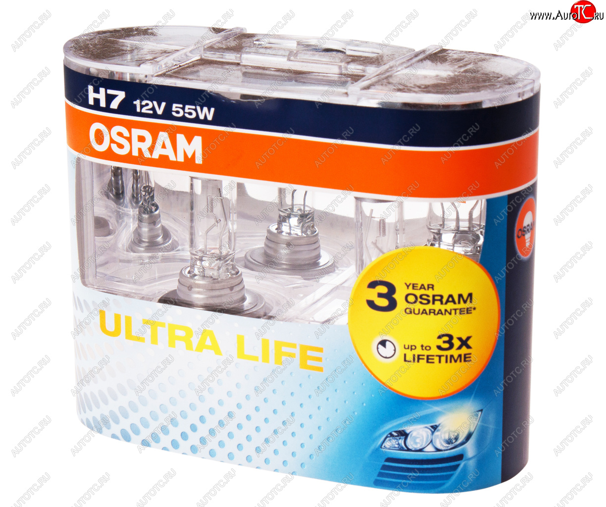 1 399 р. Лампа 12V H7 55W PX26d бокс (2шт.) Ultra Life OSRAM OSRAM 64210ult-hcb  с доставкой в г. Пермь