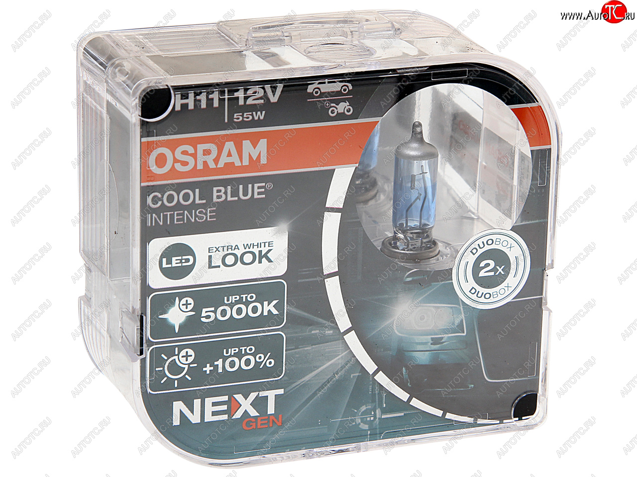 3 989 р. Лампа 12V H11 55W PGJ19-2 +100% 5000K евробокс (2шт.) Cool Blue Intense NextGen OSRAM OSRAM 64211cbn2(euro)  с доставкой в г. Пермь