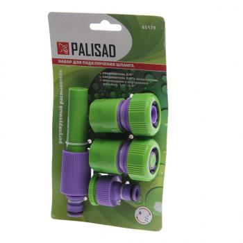 399 р. Набор для подключения шланга 34 (распылитель,3 адаптера) PALISAD PALISAD 65179  с доставкой в г. Пермь. Увеличить фотографию 1