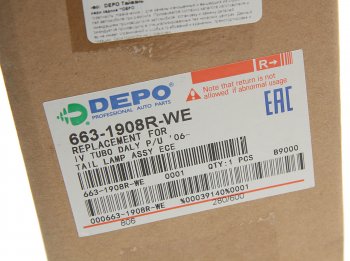 2 999 р. Фонарь задний IVECO Daily правый (с разъемом AMP) красно-белый DEPO DEPO 663-1908r-we  с доставкой в г. Пермь. Увеличить фотографию 5