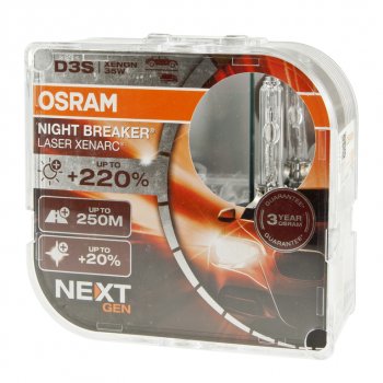 18 949 р. Лампа ксеноновая D3S 35W PK32d-5 +200% 4400K 42V евробокс (2шт.) Night Breaker Laser NextGen OSRAM OSRAM 66340xnn2(euro) OSRAM 66340xnn2(euro)  с доставкой в г. Пермь. Увеличить фотографию 2