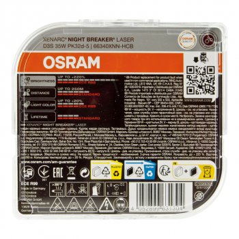 18 949 р. Лампа ксеноновая D3S 35W PK32d-5 +200% 4400K 42V евробокс (2шт.) Night Breaker Laser NextGen OSRAM OSRAM 66340xnn2(euro) OSRAM 66340xnn2(euro)  с доставкой в г. Пермь. Увеличить фотографию 3