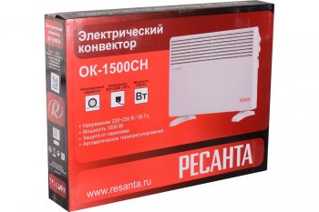 4 199 р. Конвектор 1.50кВт (15кв.м) напольныйнастенный белый РЕСАНТА РЕСАНТА 67420  с доставкой в г. Пермь. Увеличить фотографию 9