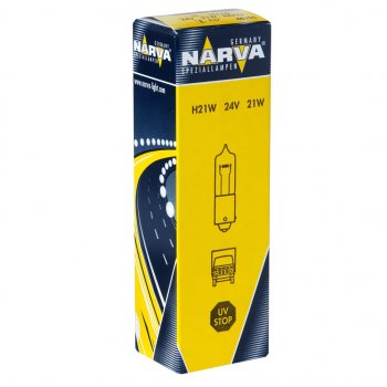 349 р. Лампа 24V H21W BAY9s Halogen Miniature NARVA NARVA 681963000  с доставкой в г. Пермь. Увеличить фотографию 1