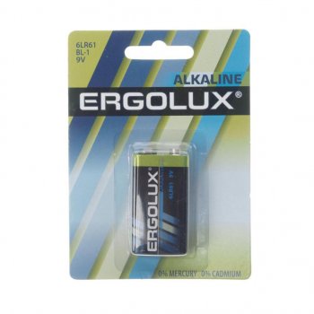 199 р. Батарейка KRONA 6LR61 9V блистер 1шт. Alkaline ERGOLUX ERGOLUX 6lr61 bl-1  с доставкой в г. Пермь. Увеличить фотографию 1