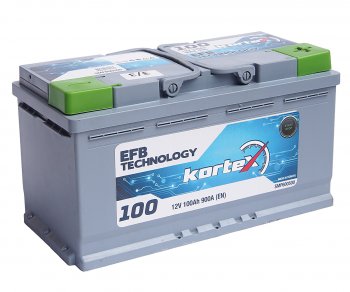 18 999 р. Аккумулятор KORTEX EFB 100Ач обратная полярность KORTEX 6ст100(0) smf600500  с доставкой в г. Пермь. Увеличить фотографию 1