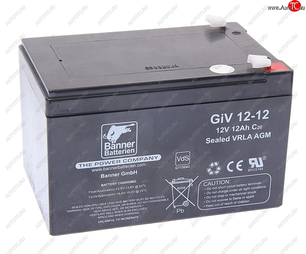 4 999 р. Аккумулятор BANNER GIV 12Ач BANNER 6ст12 giv 12-12  с доставкой в г. Пермь