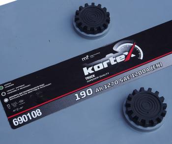 28 749 р. Аккумулятор KORTEX TRUCK 190Ач обратная полярность KORTEX 6ст190(3) 690108  с доставкой в г. Пермь. Увеличить фотографию 4