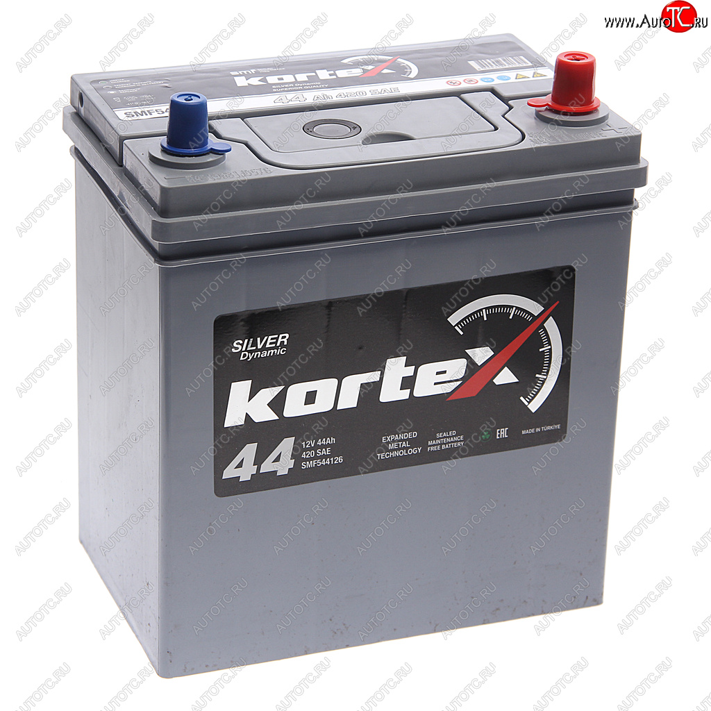 8 999 р. Аккумулятор KORTEX SILVER Dynamic ASIA 44Ач обратная полярность KORTEX 6ст44(0) smf544126 (b19)  с доставкой в г. Пермь