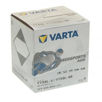 2 889 р. Аккумулятор VARTA MOTO AGM 4А/ч VARTA 6ст4 504 012 003 (ytx5l-4(bs)) VARTA 6ст4 504 012 003 (ytx5l-4(bs))  с доставкой в г. Пермь. Увеличить фотографию 2